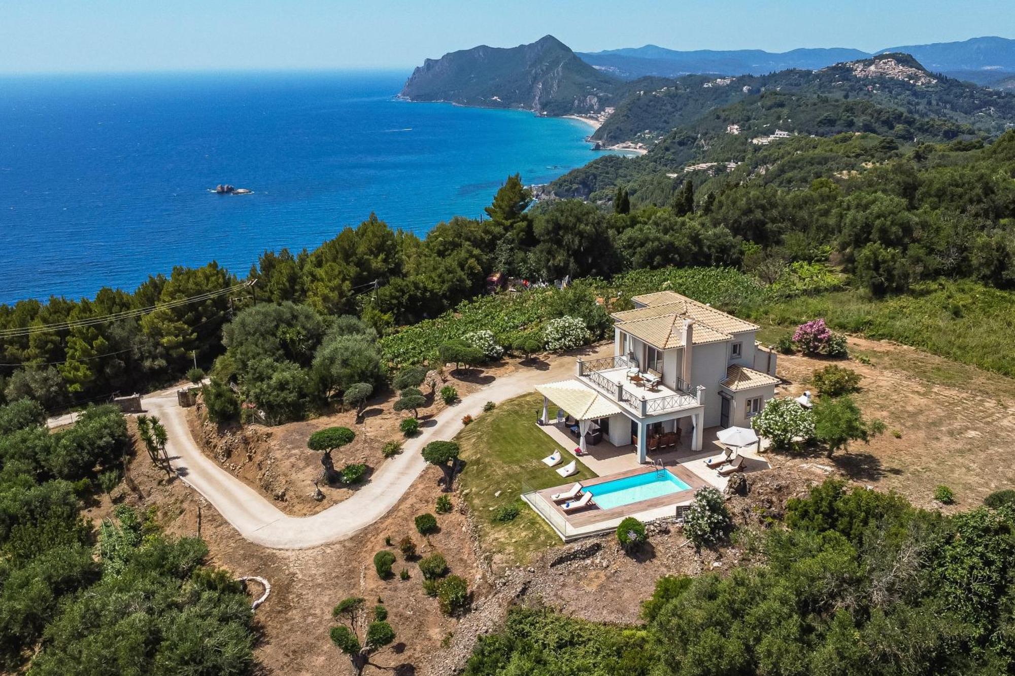 Villa Vardia-Amazing Seaviews With Heated Pool Sinarádes Extérieur photo